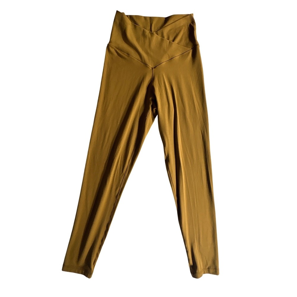 Aerie Offline Real Me Crossover Leggings Womens Medium Mustard Yellow 7/8 Yoga